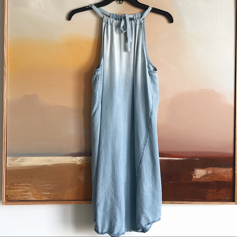 Anthropologie Cloth & Stone Denim Halter Dress